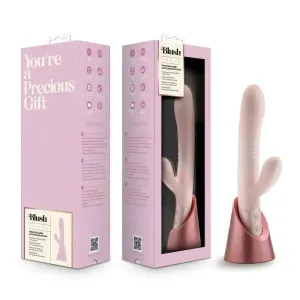 Blush - Fraya -  -  24.1 cm USB Rechargeable Thrusting Rabbit Vibrator