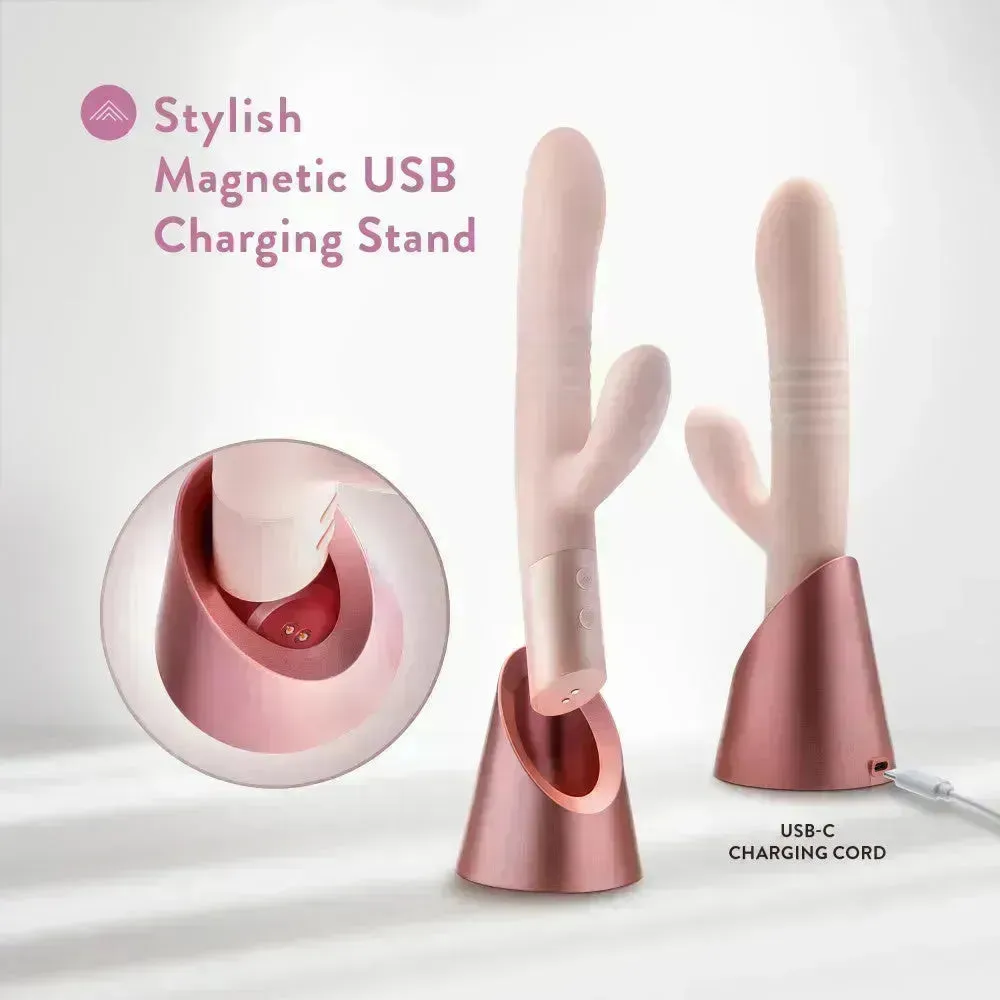 Blush - Fraya -  -  24.1 cm USB Rechargeable Thrusting Rabbit Vibrator