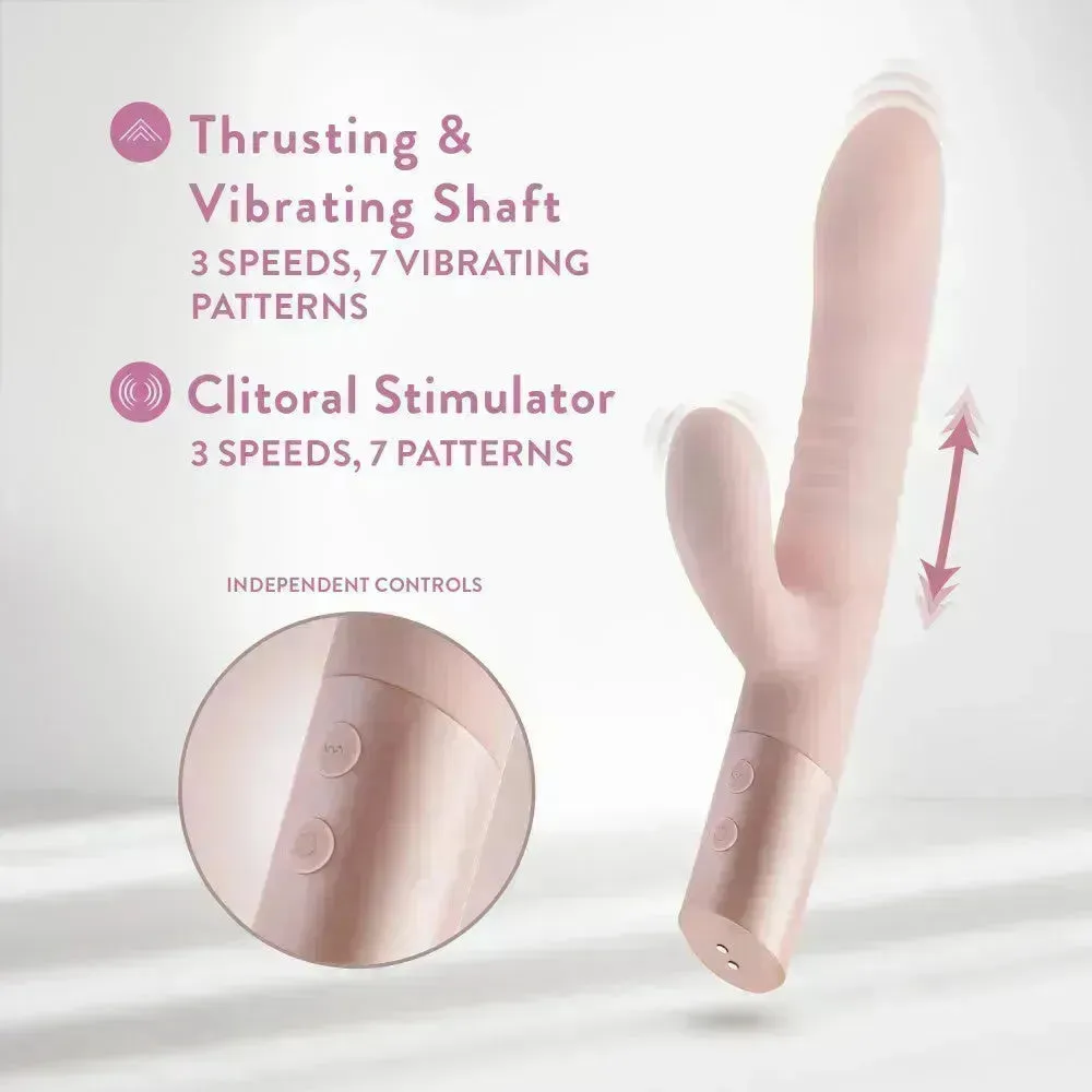 Blush - Fraya -  -  24.1 cm USB Rechargeable Thrusting Rabbit Vibrator