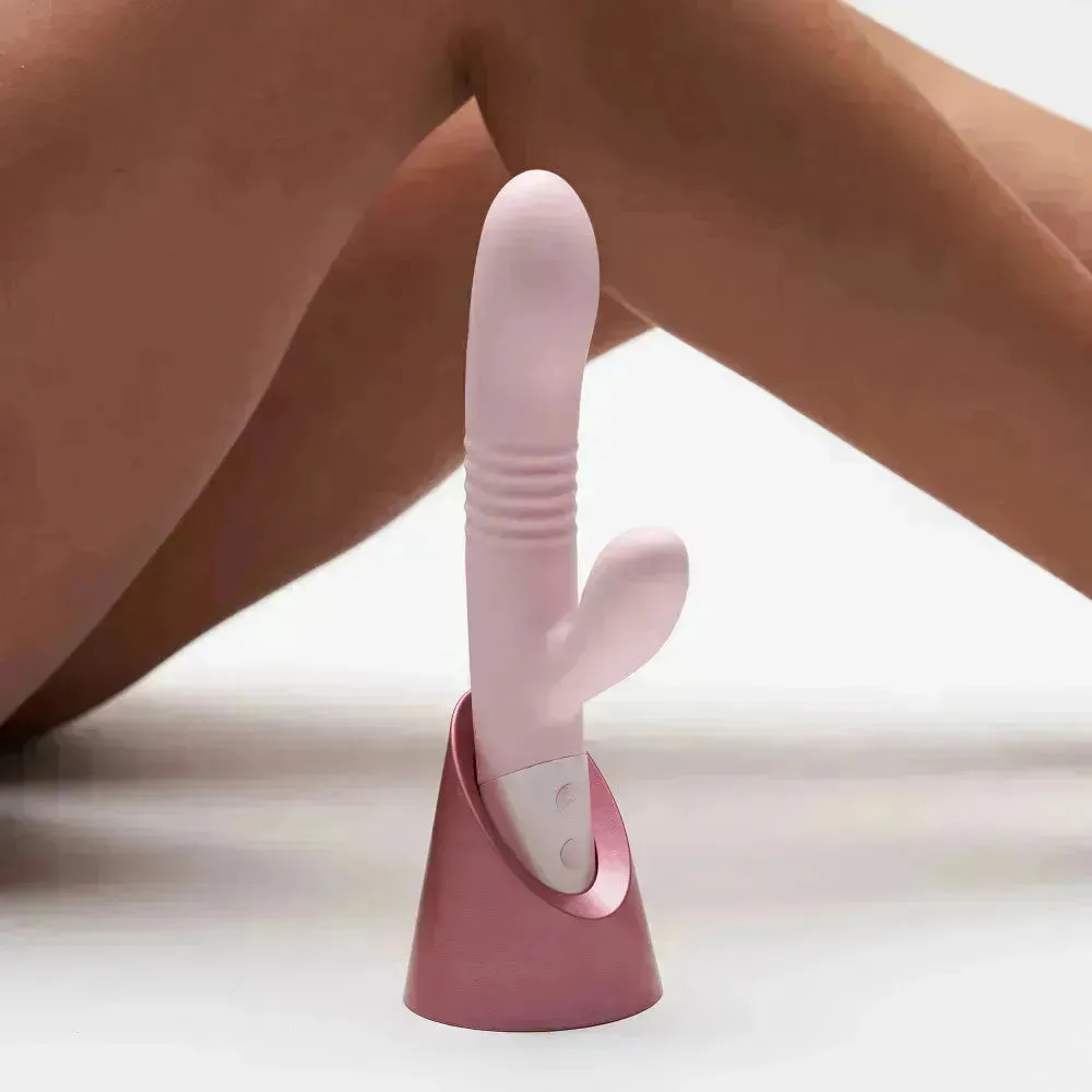Blush - Fraya -  -  24.1 cm USB Rechargeable Thrusting Rabbit Vibrator