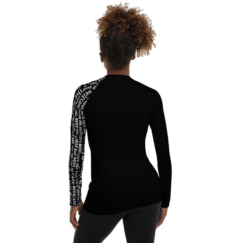 Bojoul Self Care WORDS Uni-armed Women's Long Sleeved Shirt(BW)