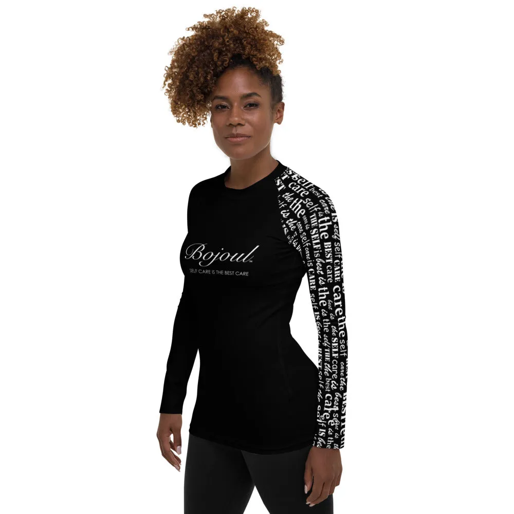 Bojoul Self Care WORDS Uni-armed Women's Long Sleeved Shirt(BW)