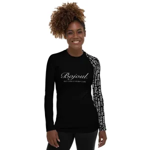 Bojoul Self Care WORDS Uni-armed Women's Long Sleeved Shirt(BW)