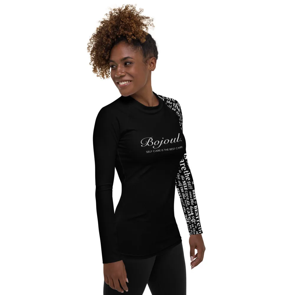 Bojoul Self Care WORDS Uni-armed Women's Long Sleeved Shirt(BW)