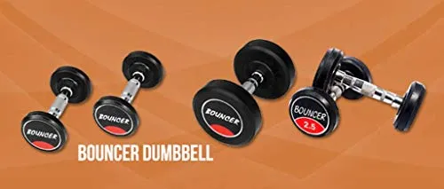 Bouncer Rubber Dumbbells 7.5 Kg Pair | Set of 7.5Kg x 2Pcs =15Kg