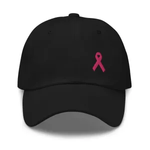 Breast Cancer Awareness Dad Hat with Pink Ribbon