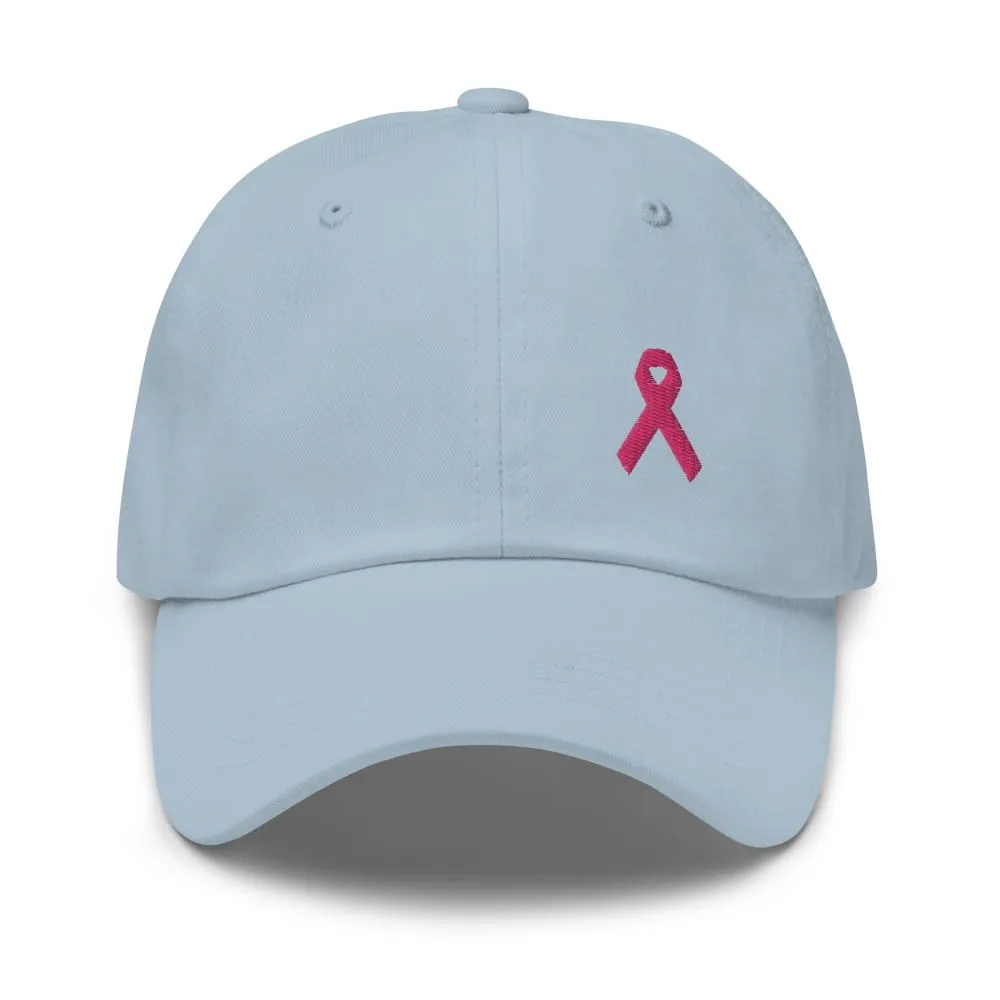 Breast Cancer Awareness Dad Hat with Pink Ribbon
