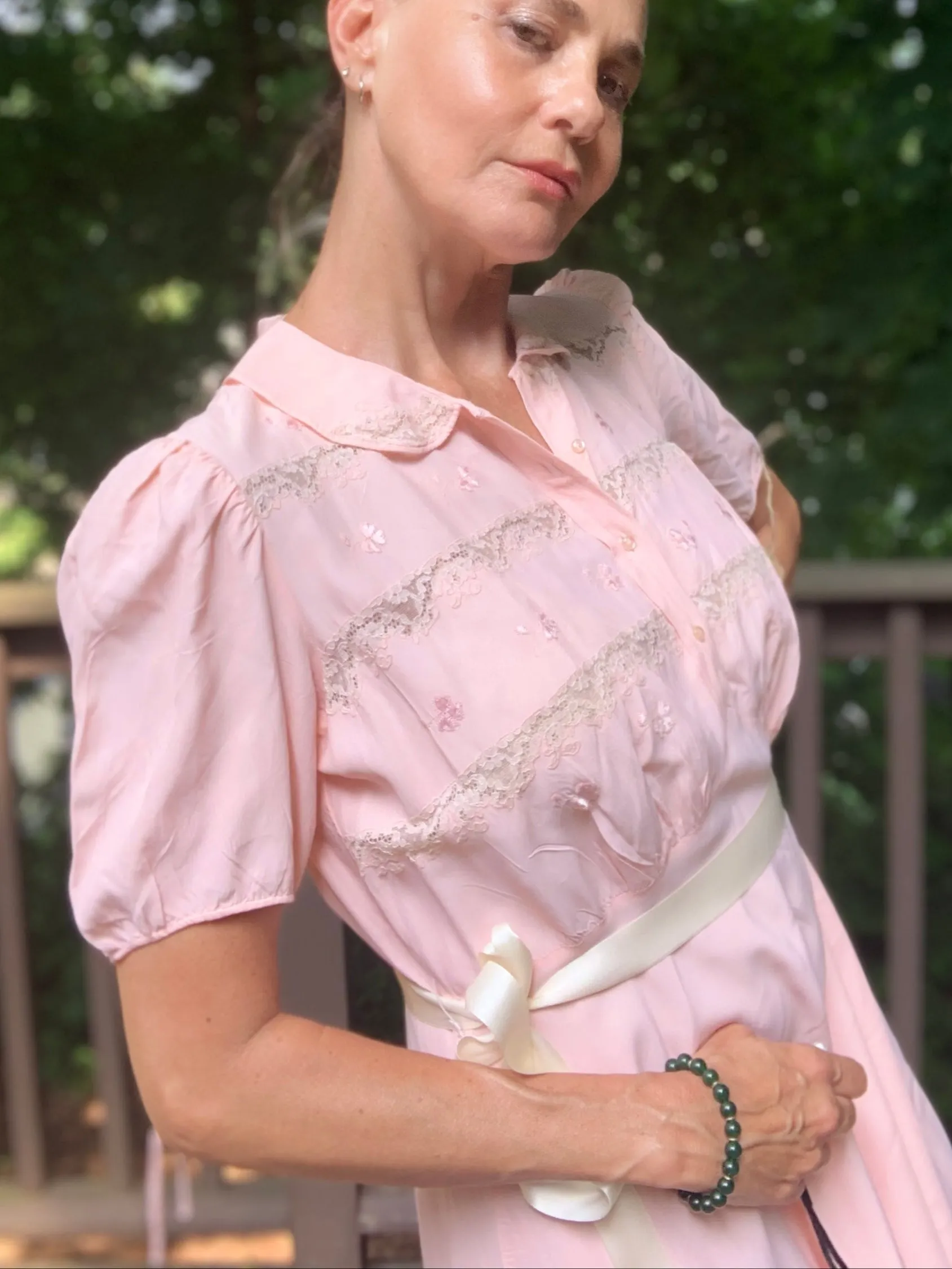 Bridal Nightgown Pink - 50s - 50AF