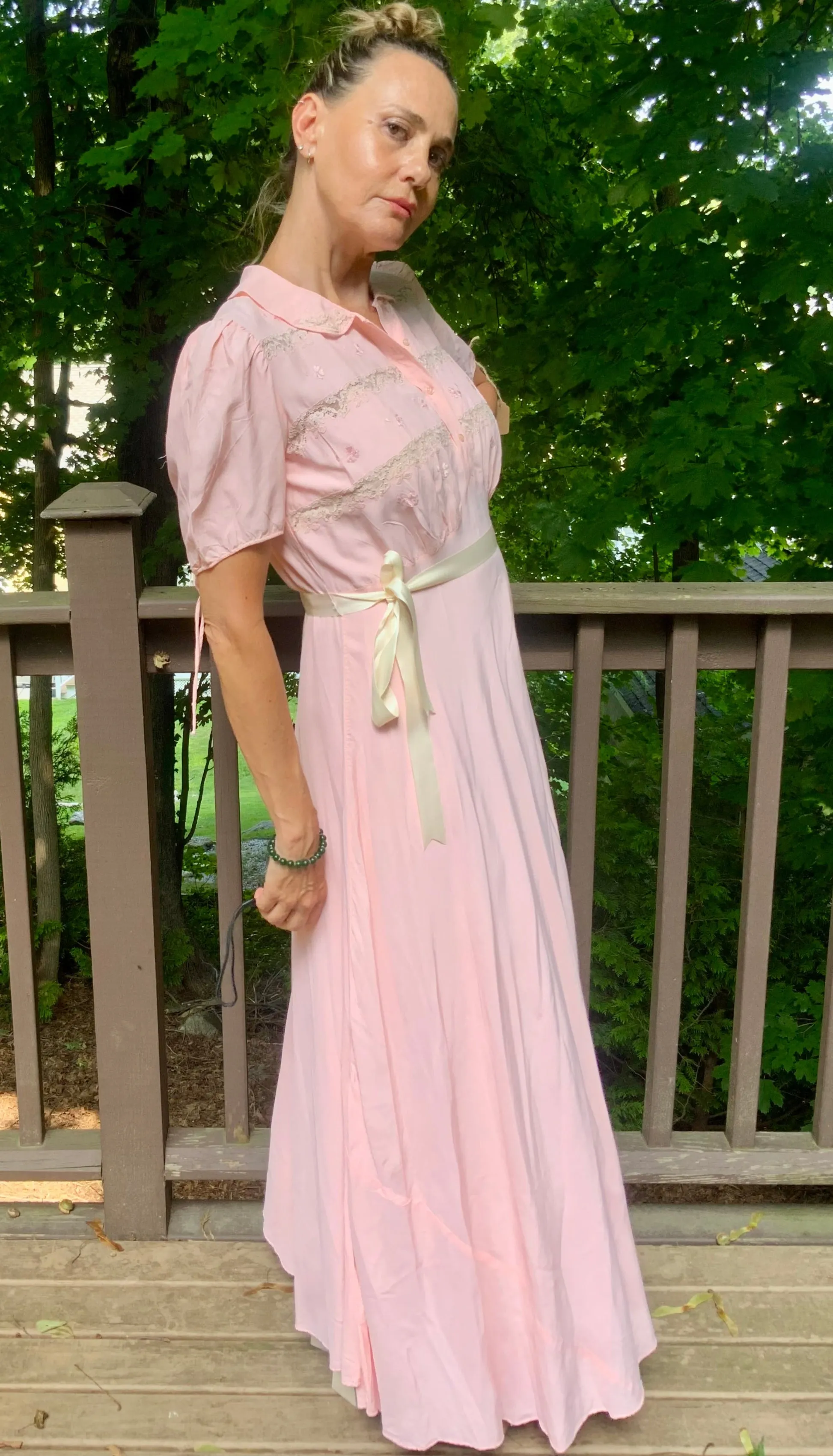 Bridal Nightgown Pink - 50s - 50AF
