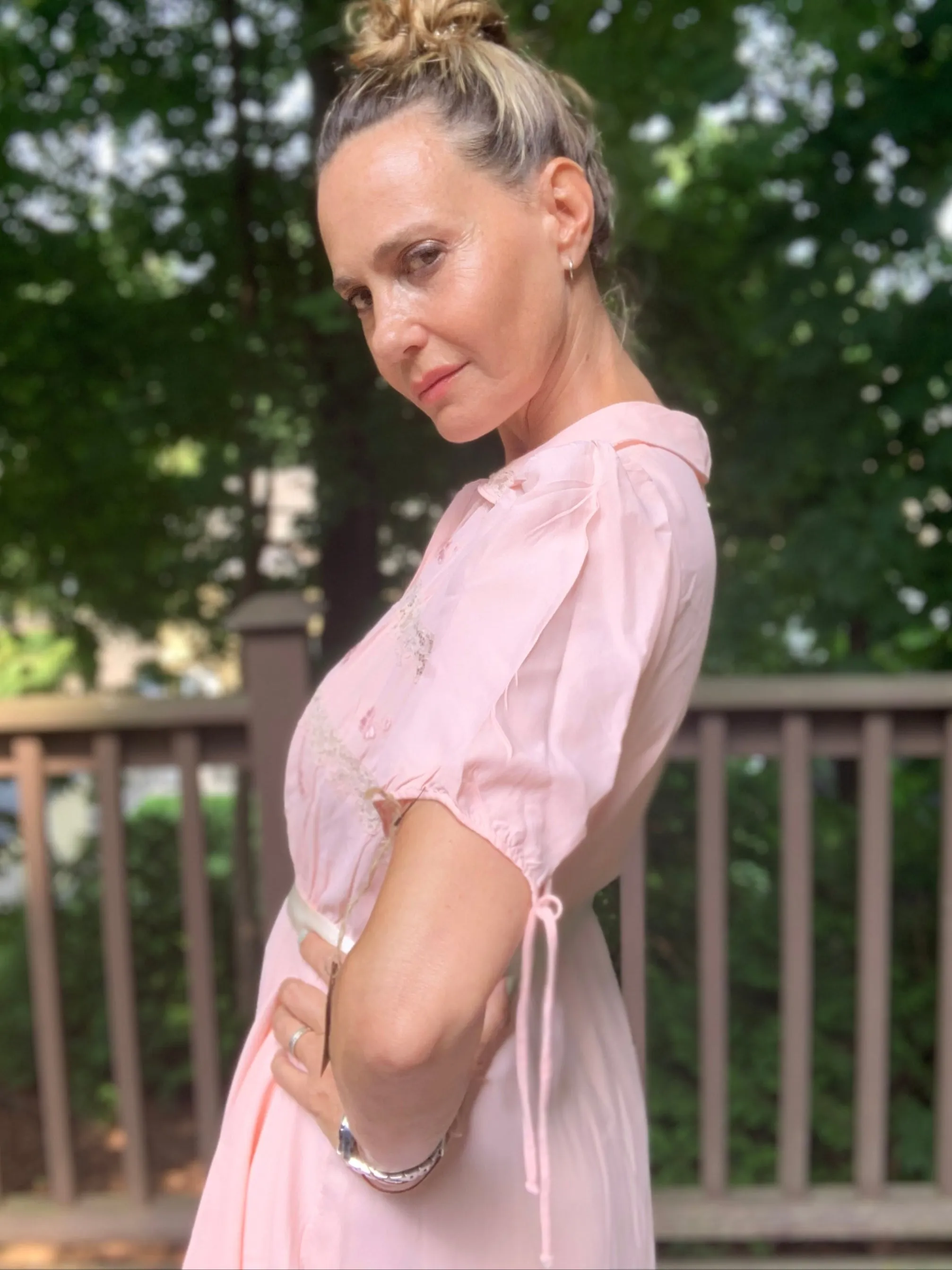 Bridal Nightgown Pink - 50s - 50AF