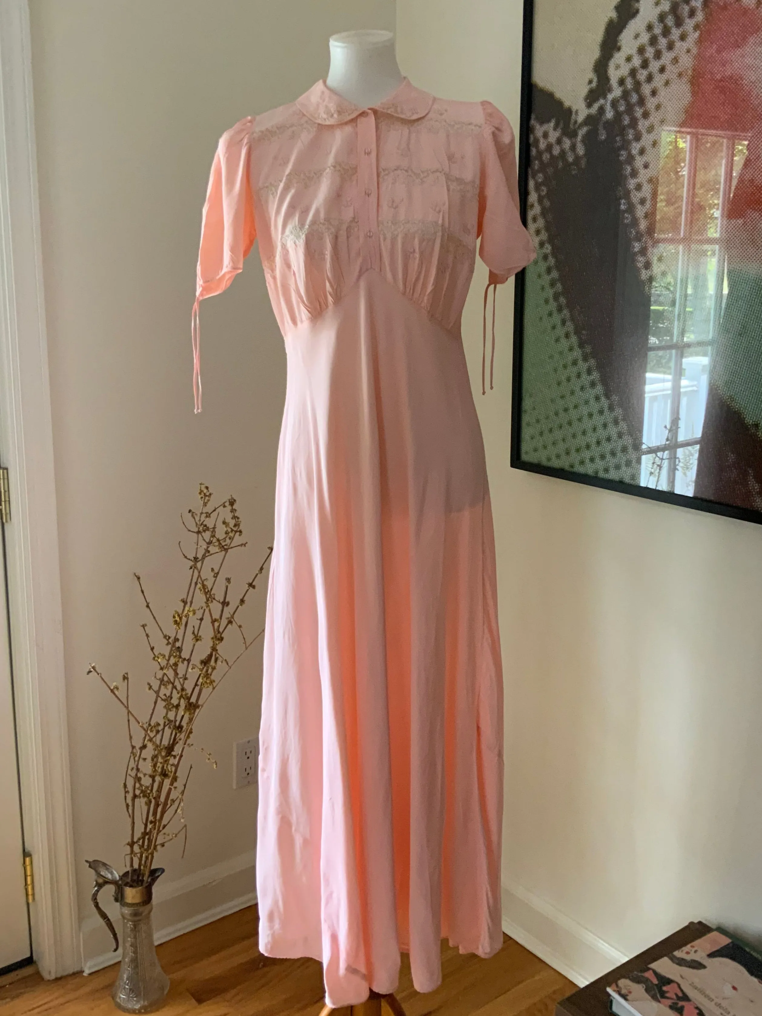 Bridal Nightgown Pink - 50s - 50AF