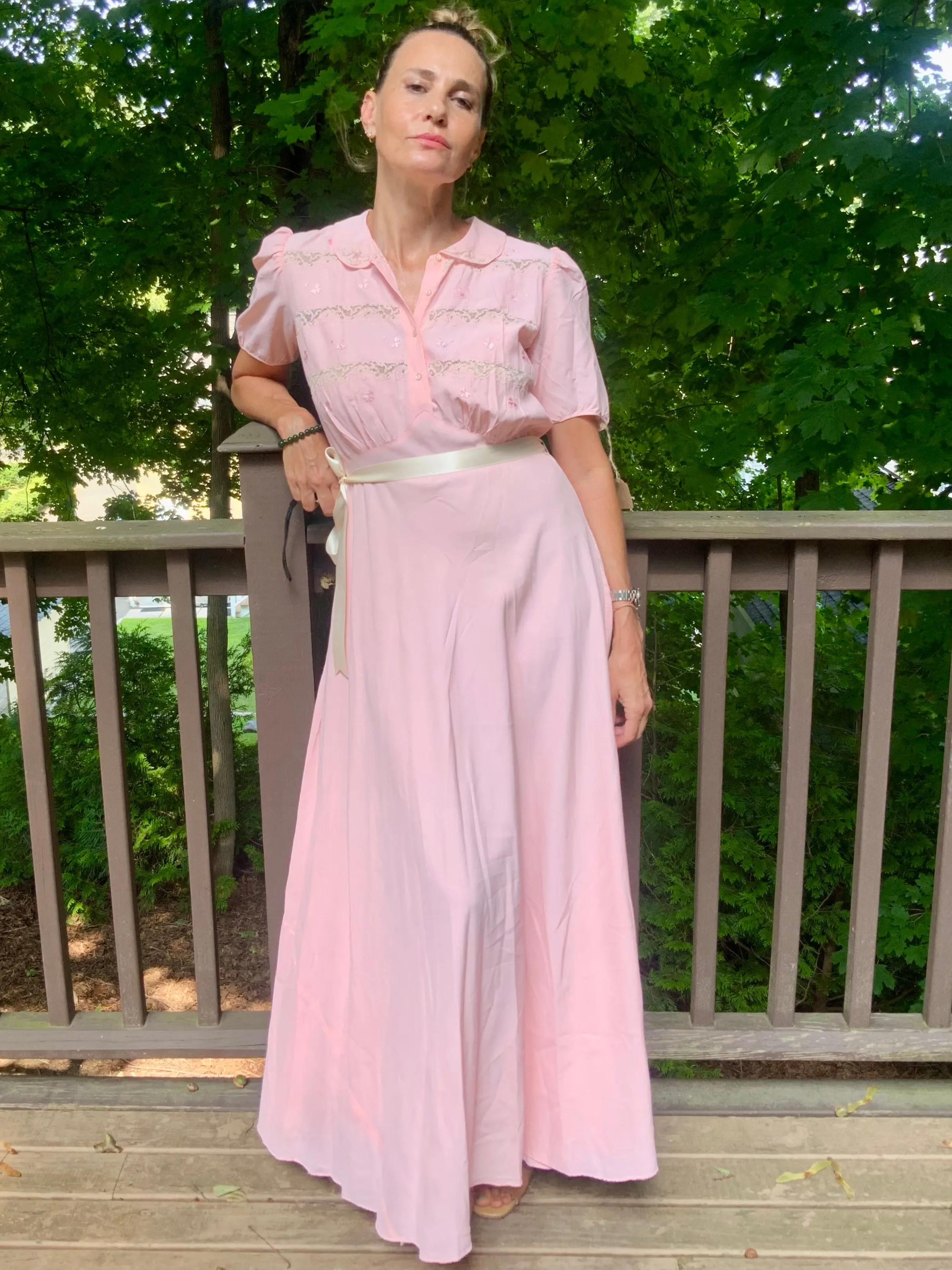 Bridal Nightgown Pink - 50s - 50AF