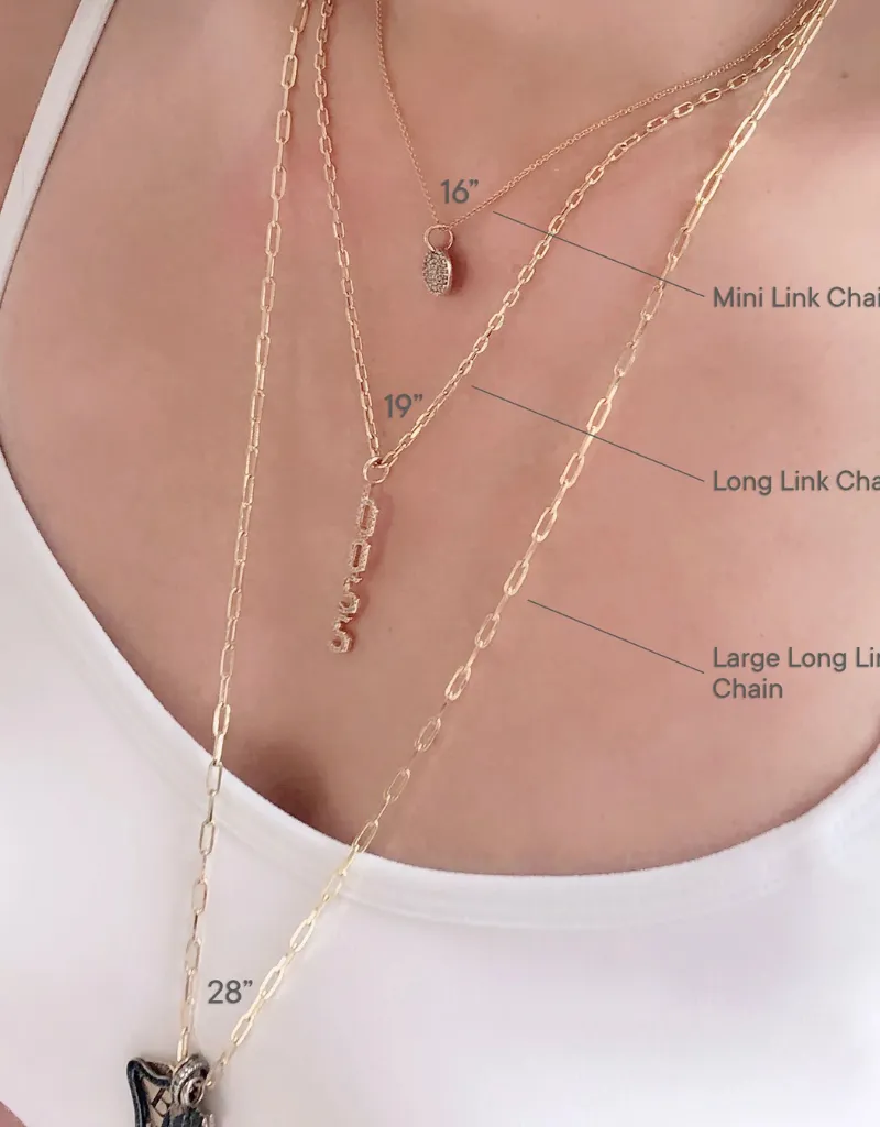 Bridget King Large Long Link Chain 19" in Yellow Gold