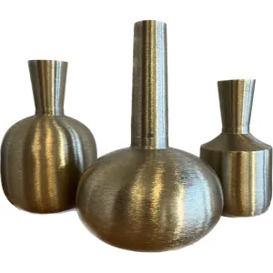 Brushed Brass Mixed Vases (Set of 3)