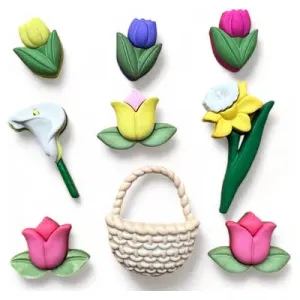 Buttons Galore & More - Buttons - Easter Flowers / 4471