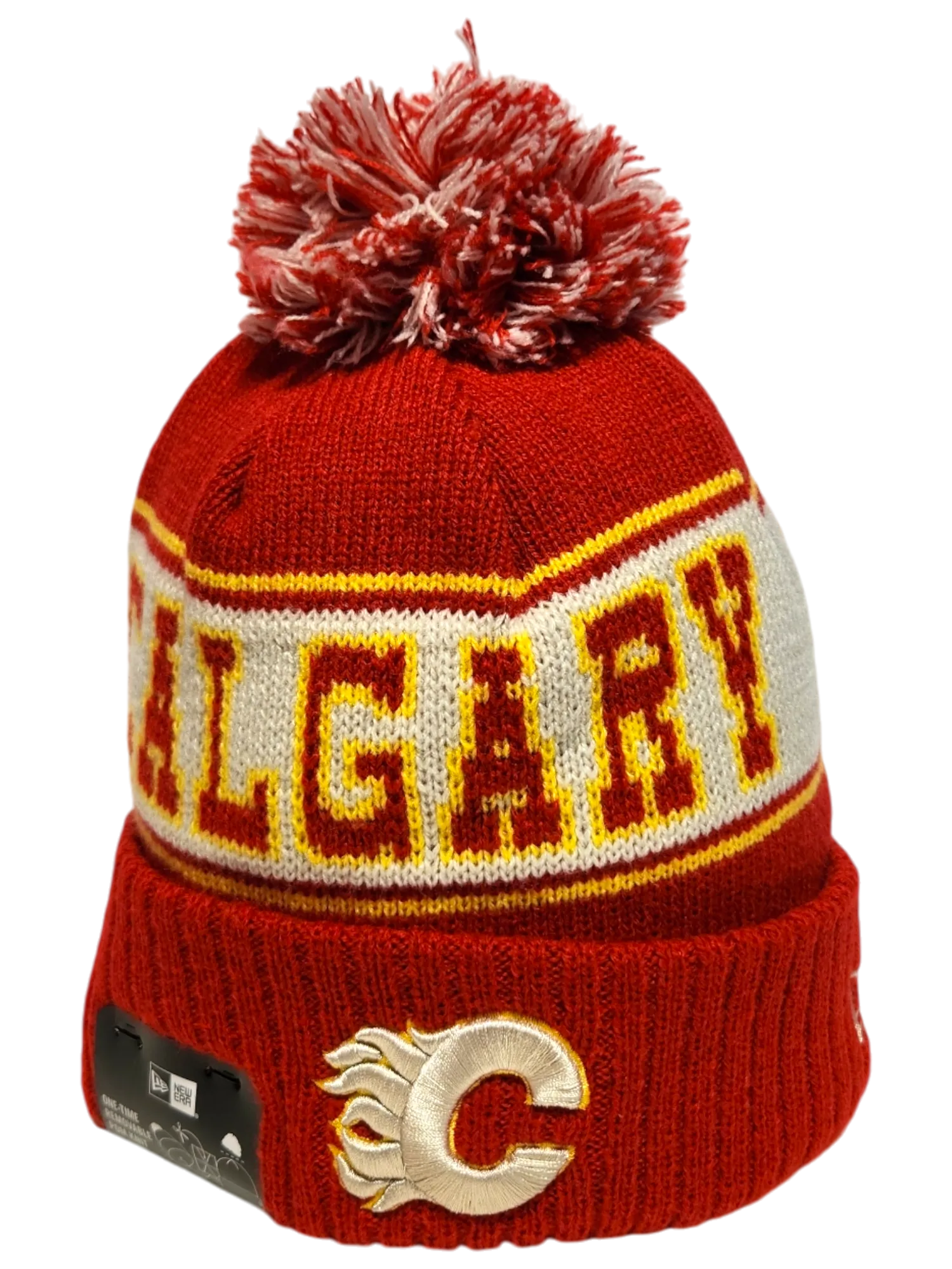 Calgary Flames Retro Knit Fleece Lined Pom Toque