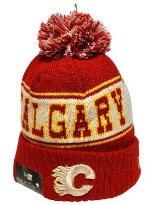 Calgary Flames Retro Knit Fleece Lined Pom Toque