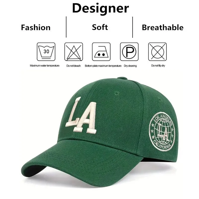 Casquette LA 2025 / Unisex LA Letter Embroidery Snapback Baseball Caps Spring and Autumn Outdoor Adjustable Casual Hats Sunscreen Hat