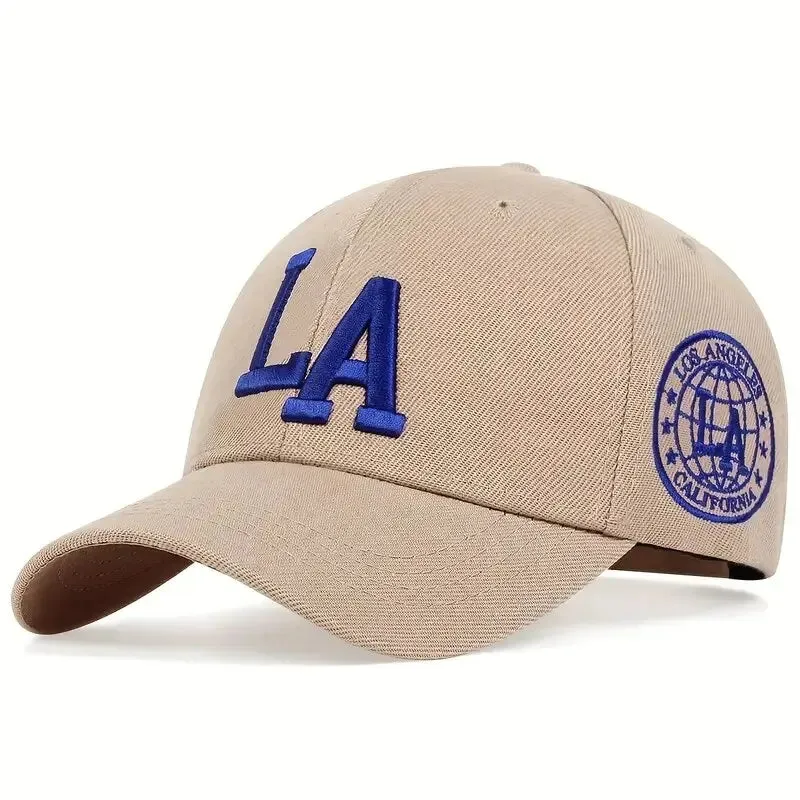 Casquette LA 2025 / Unisex LA Letter Embroidery Snapback Baseball Caps Spring and Autumn Outdoor Adjustable Casual Hats Sunscreen Hat