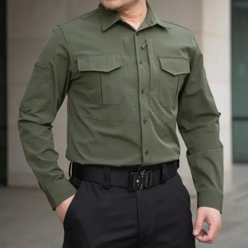 Chemise tactique style militaire