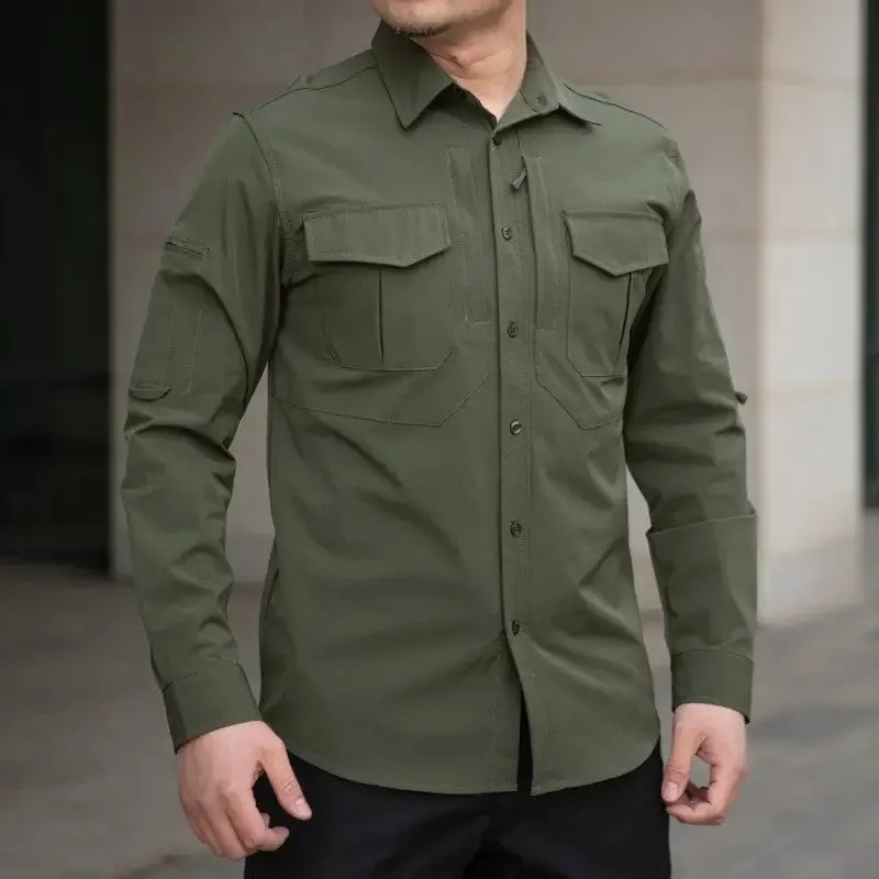 Chemise tactique style militaire
