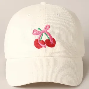 Cherries Embroidered Hat