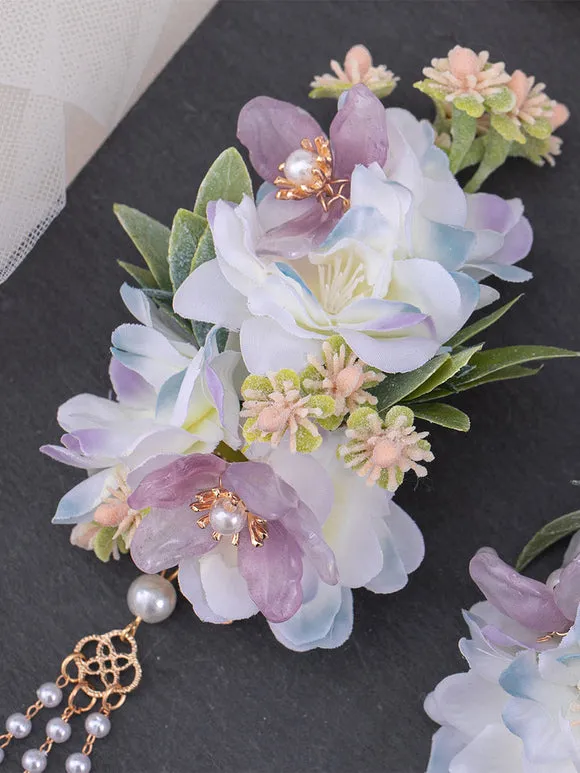 Chinese Style Lolita Accessories Lavender Flowers Chains Accessory Metal Miscellaneous