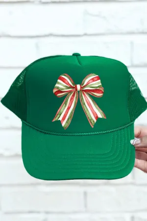 Christmas Ribbon Coquette Bow Otto Kelly Foam Front Trucker Hat