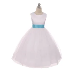 Classic Dolly Dress - Aqua Sash