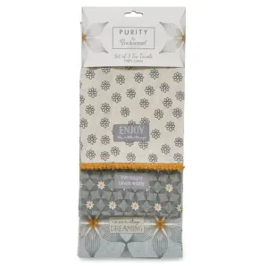 Cooksmart Purity Tea Towels Set of 3 CS1857