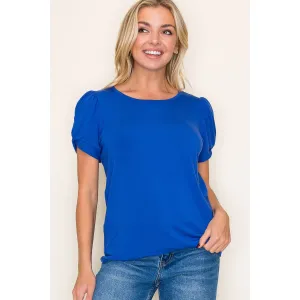 Crew Neck Solid Jersey Top