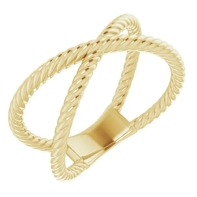 Criss-Cross Rope Metal Ring - Special Order