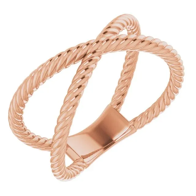 Criss-Cross Rope Metal Ring - Special Order