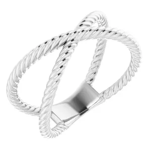 Criss-Cross Rope Metal Ring - Special Order