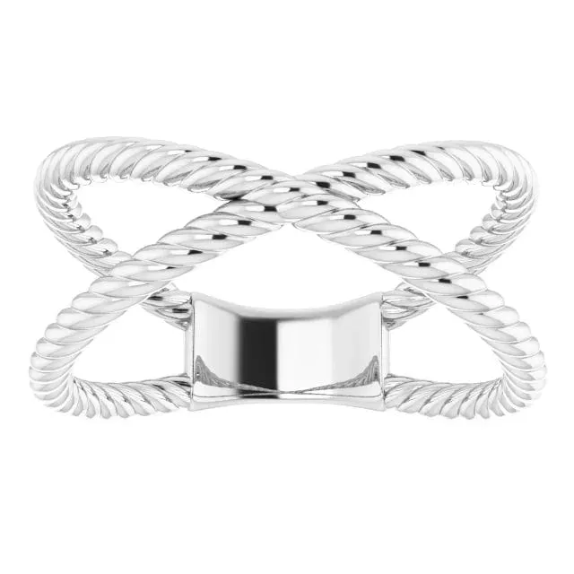 Criss-Cross Rope Metal Ring - Special Order