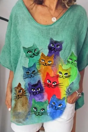 Cute Printing Short Sleeve T-shirt
