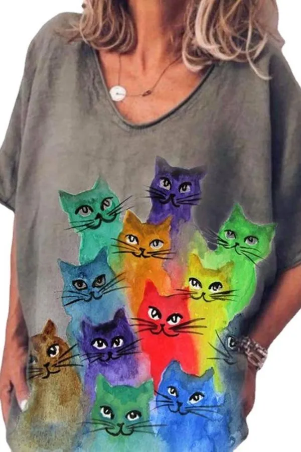 Cute Printing Short Sleeve T-shirt