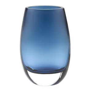 (D) Centerpiece 'Crescendo' Midnight Blue Crystal Flower Vase 8" H