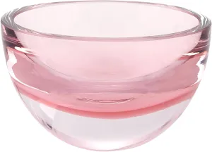 (D) Handcrafted 'Penelope Pink' Crystal Centerpiece Serving Bowl 6"D
