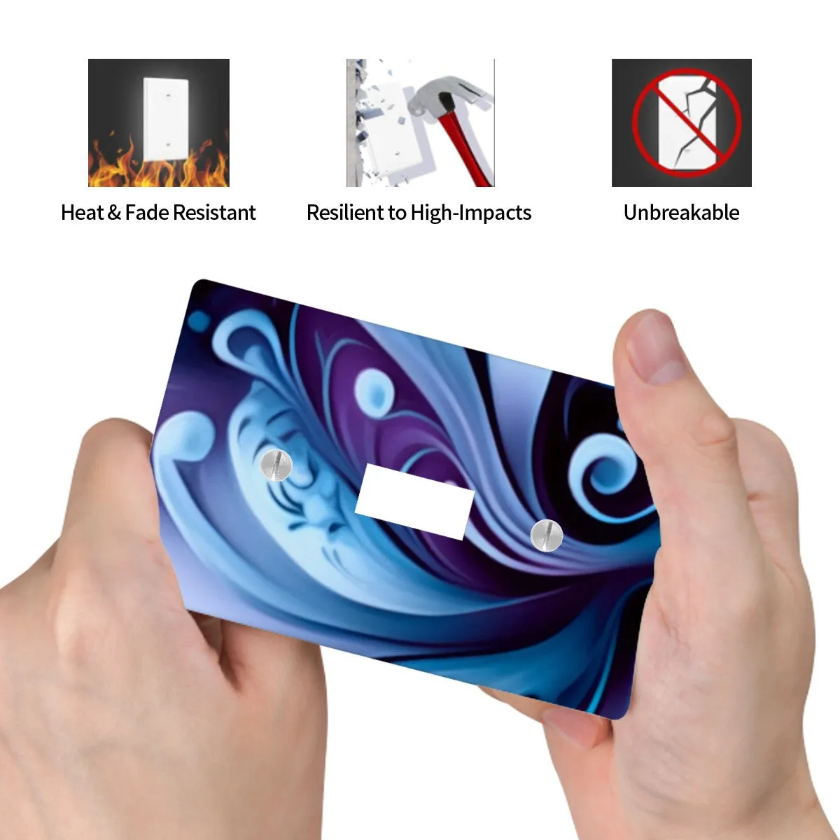Decorative Switch Plate Cover with Blue Abstract Artwork, 2 Sizes, Original and Unique Decor