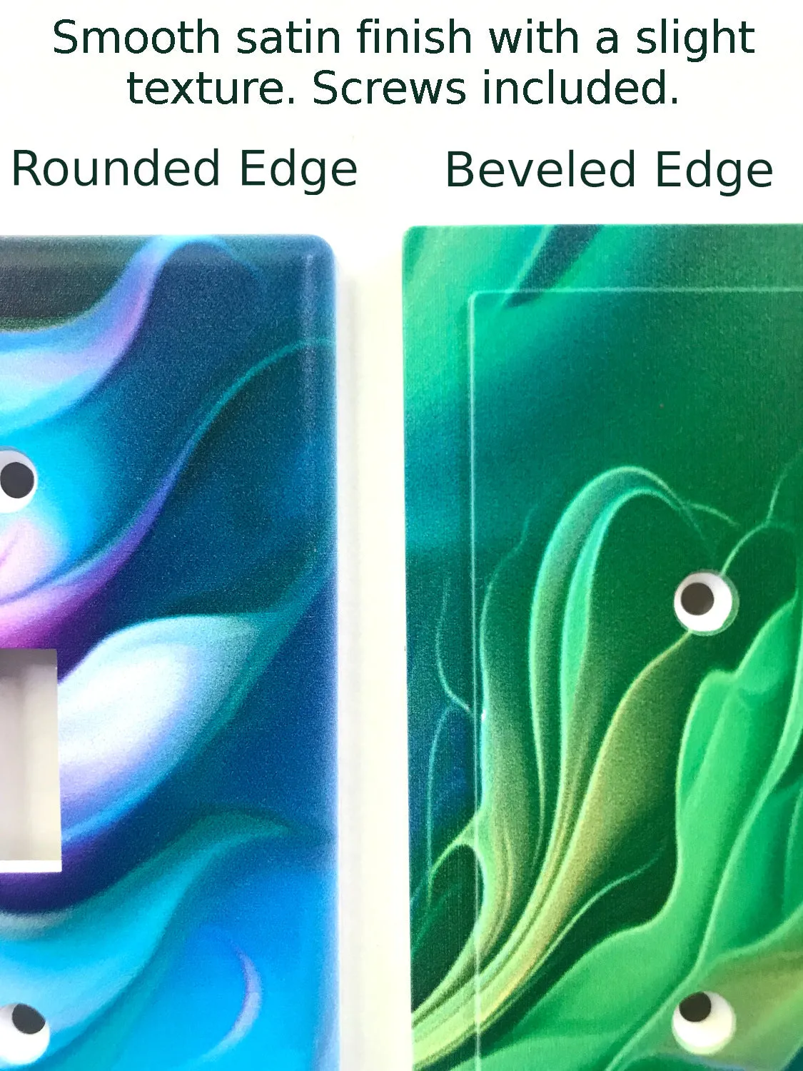Decorative Switch Plate Cover with Blue Abstract Artwork, 2 Sizes, Original and Unique Decor