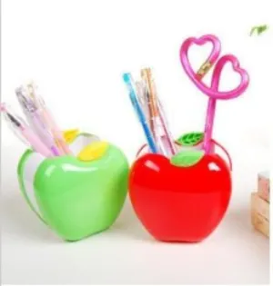 Deli E9139 Delicate Apple Shape Pen Holder/Pen Stand - Green