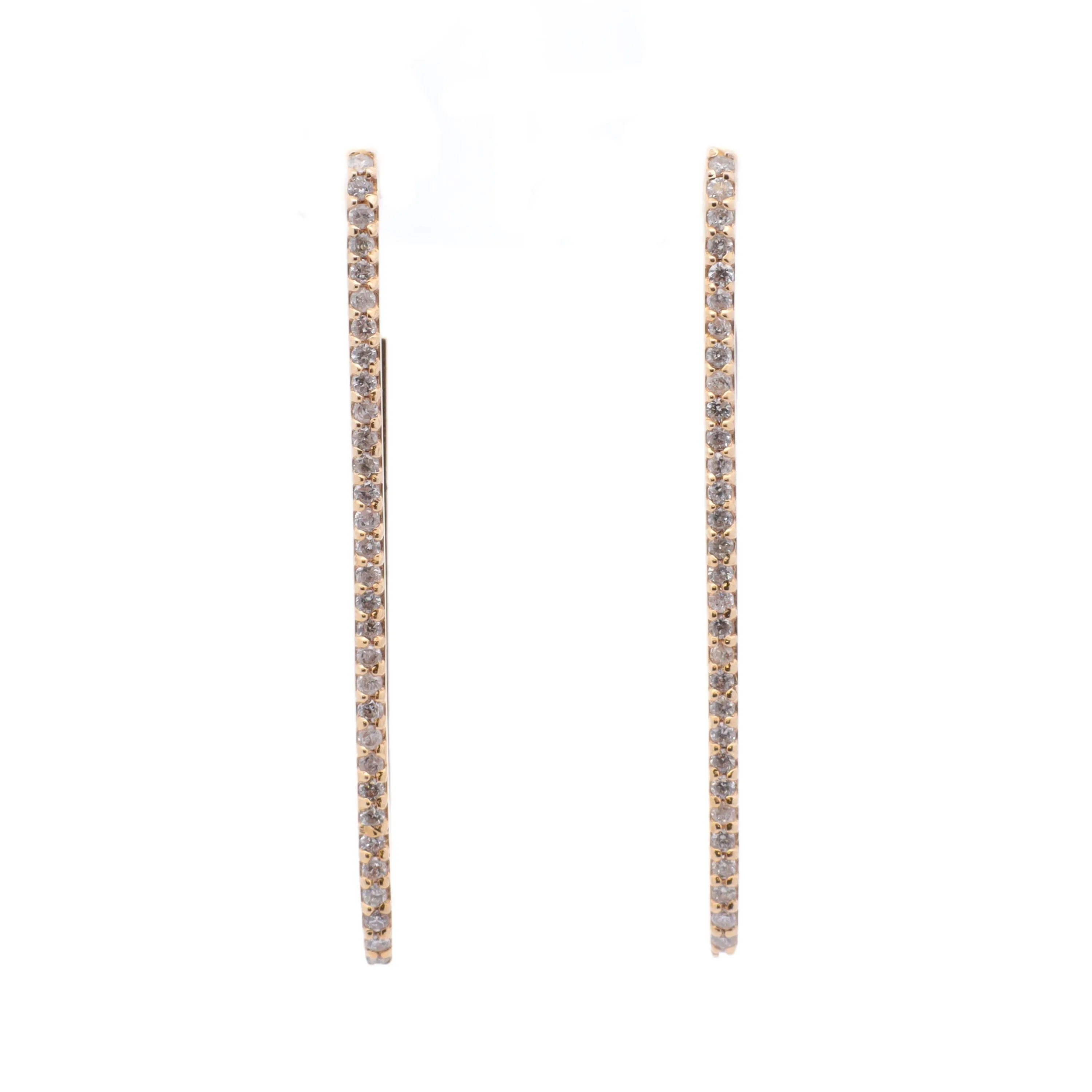 Diamond Paperclip Earrings