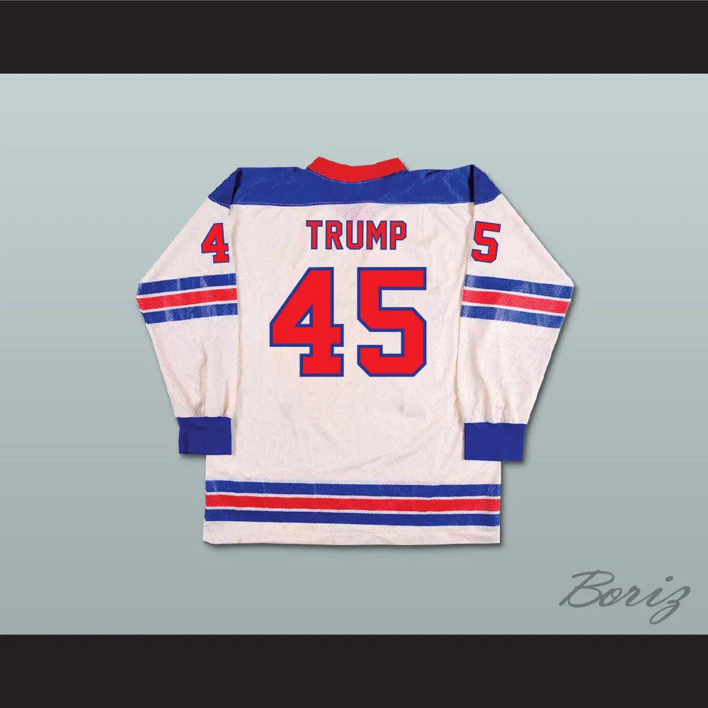 Donald Trump 45 USA Retro Style White Hockey Jersey