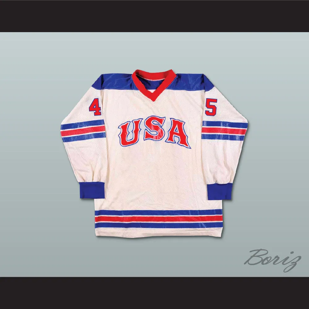 Donald Trump 45 USA Retro Style White Hockey Jersey