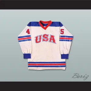 Donald Trump 45 USA Retro Style White Hockey Jersey