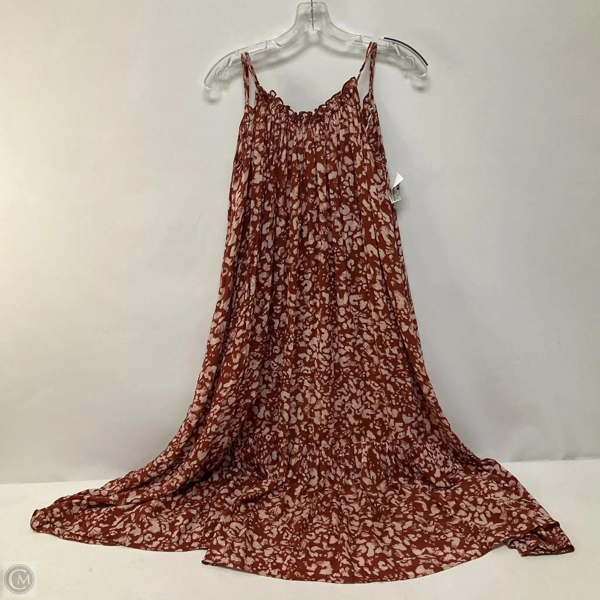 Dress Casual Maxi By Anthropologie In Brown & Cream, Size: Xs
