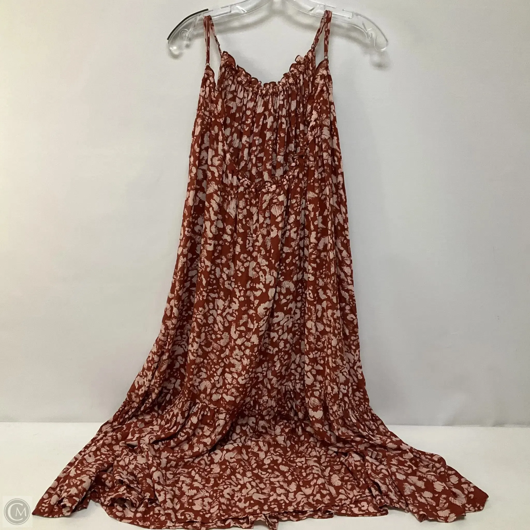 Dress Casual Maxi By Anthropologie In Brown & Cream, Size: Xs