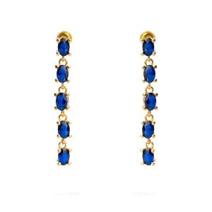 Drop Down Sapphire Earrings