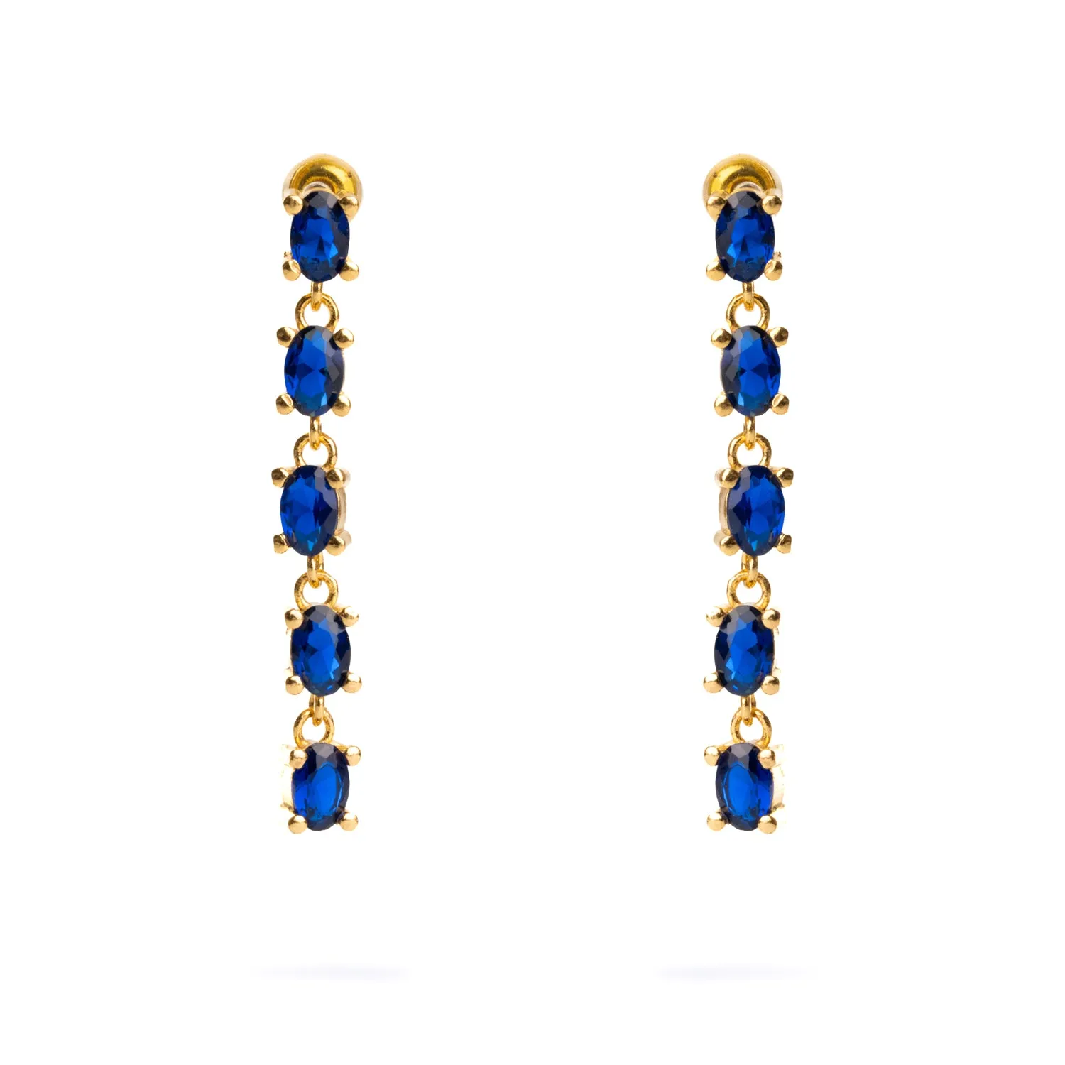 Drop Down Sapphire Earrings